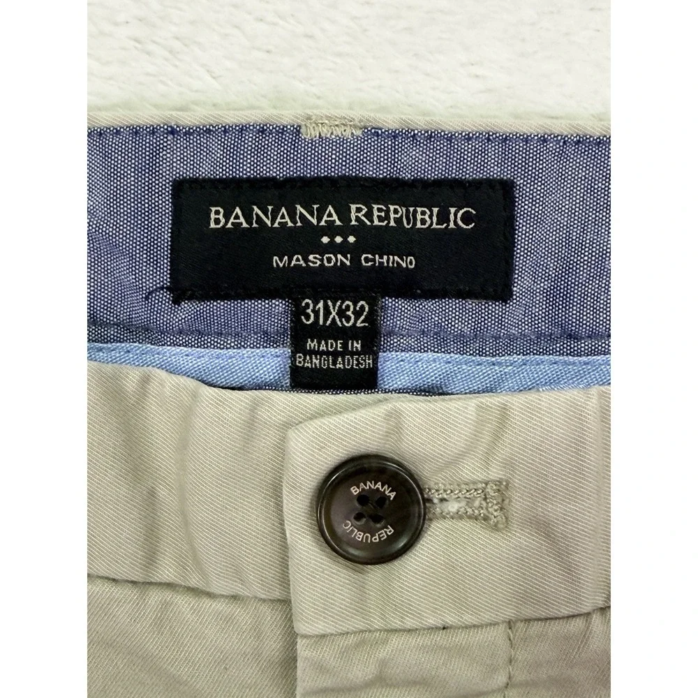 Banana Republic Pants Mens‎ 31x32 Tan Khaki Mason Chino Athletic Tapered Fit